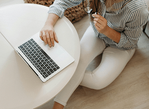 Woman working from home