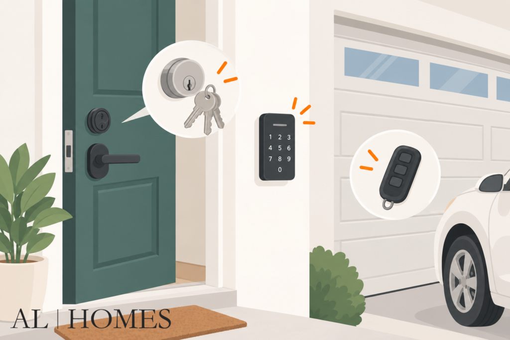 locks and garage or gate codes